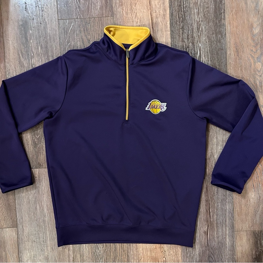NBA Purple and Yellow LA Lakers Quarter-Zip Sweatshirt